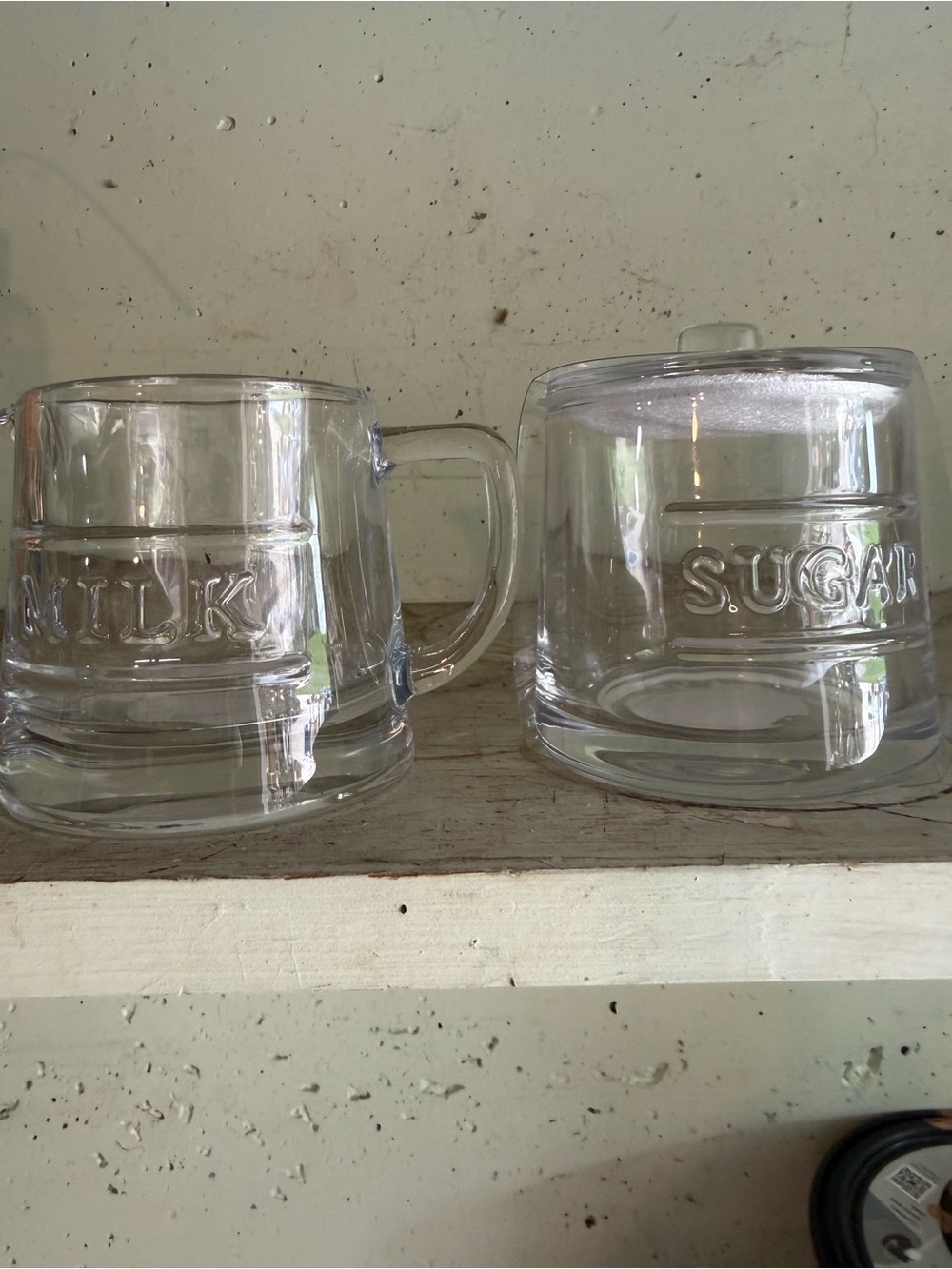 Hearth & Hand Clear Glass Milk Pitcher and Sugar Jar Set